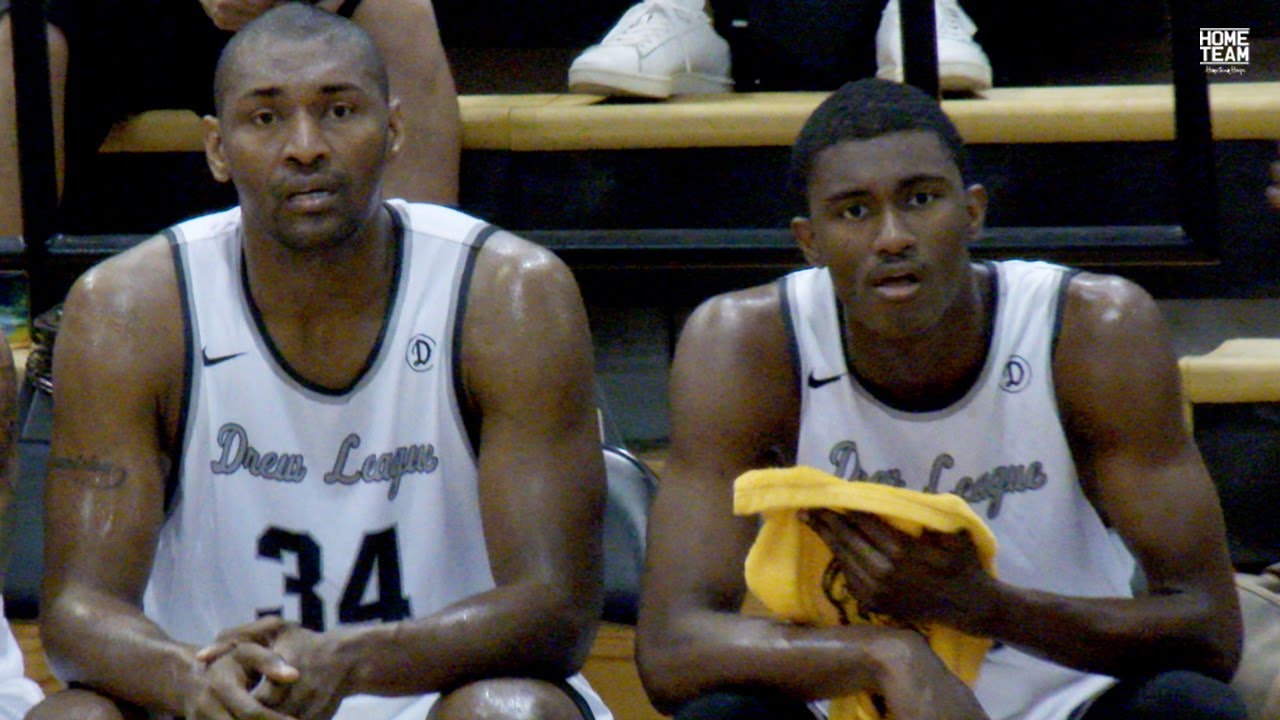 Metta World Peace and his son Ron Artest III at the Drew League
