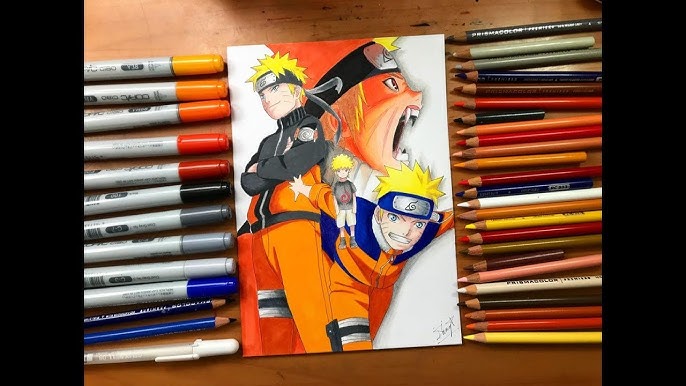 Desenhando Naruto Rikudou Sennin e Sasuke Rinnegan Supremo em 3D 