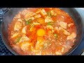 Indian making Simple and Easy 순두부찌개 Sundubu jjigae(Korean soft tofu stew)recipe in South Korea 🇮🇳🇰🇷
