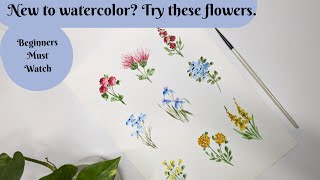 How to paint watercolor flowers | flower fillers | flower doodles. New to watercolor? Must watch.