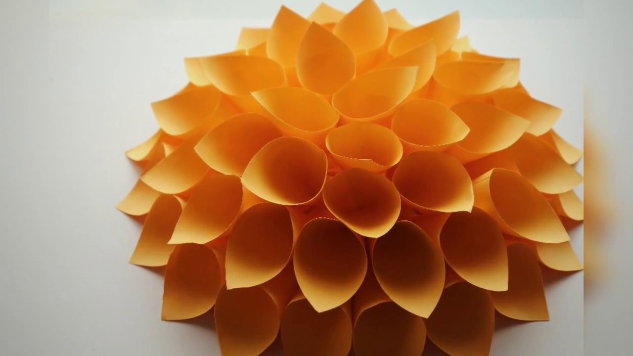 Origami flower | Diy paper dahlia - YouTube