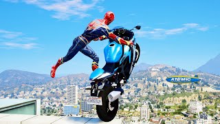 GTA 5 Iron Spiderman Motorcycle Stunts/Fails/Ragdolls Episode 07 (Euphoria Ragdolls)