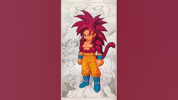 Drawing ssj4 Goku from Dragonball Daima #goku #gokudraw#dbdaima#dbz#ssj4goku#drawing#reels