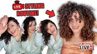 STYLE MY CURLY HAIR WITH ME LIVE 🔴