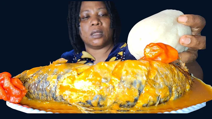 Nigeria food ASMR mukbang fufu with fish pepper soup mukbang 