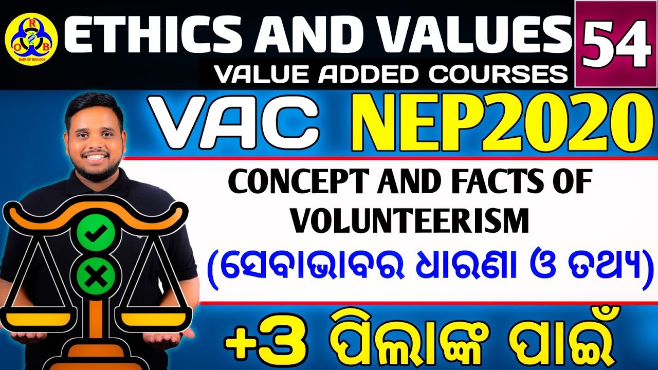 Concept and facts of volunteerism|ethics and values|ethics and values 3rd semester|vac NEP 2020