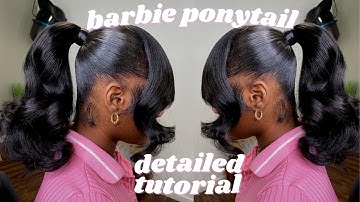 BARBIE PONYTAIL AND SIDE BANG TUTORIAL *BEGINNER FRIENDLY*