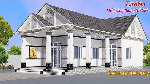 Nhà cấp 4 chữ L giả mái thái 7,5x16m ba p ngủ - khởi công ở Trà Vinh 3/2022