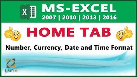 MS Excel Tutorial in HINDI - Lesson 14 Number, Currency, Date, Time Format etc