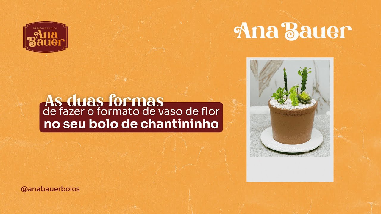 Como fazer um bolo de chantininho em formato de vaso de flor