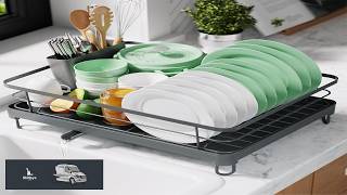 Kitsure Dish Drying Rack for Kitchen Counter Stainless Steel Sink Organization