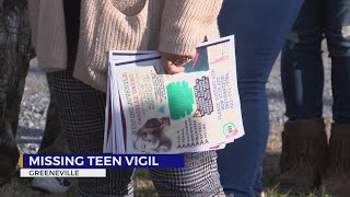 Family hold vigil and hangs flyers for missing teen
