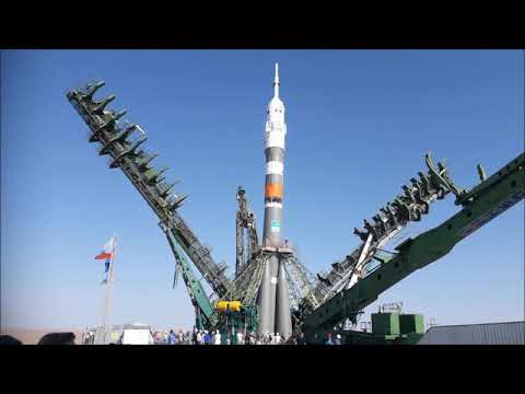 Roll-out and launch of Soyuz MS-14, 19 and 22 August 2019