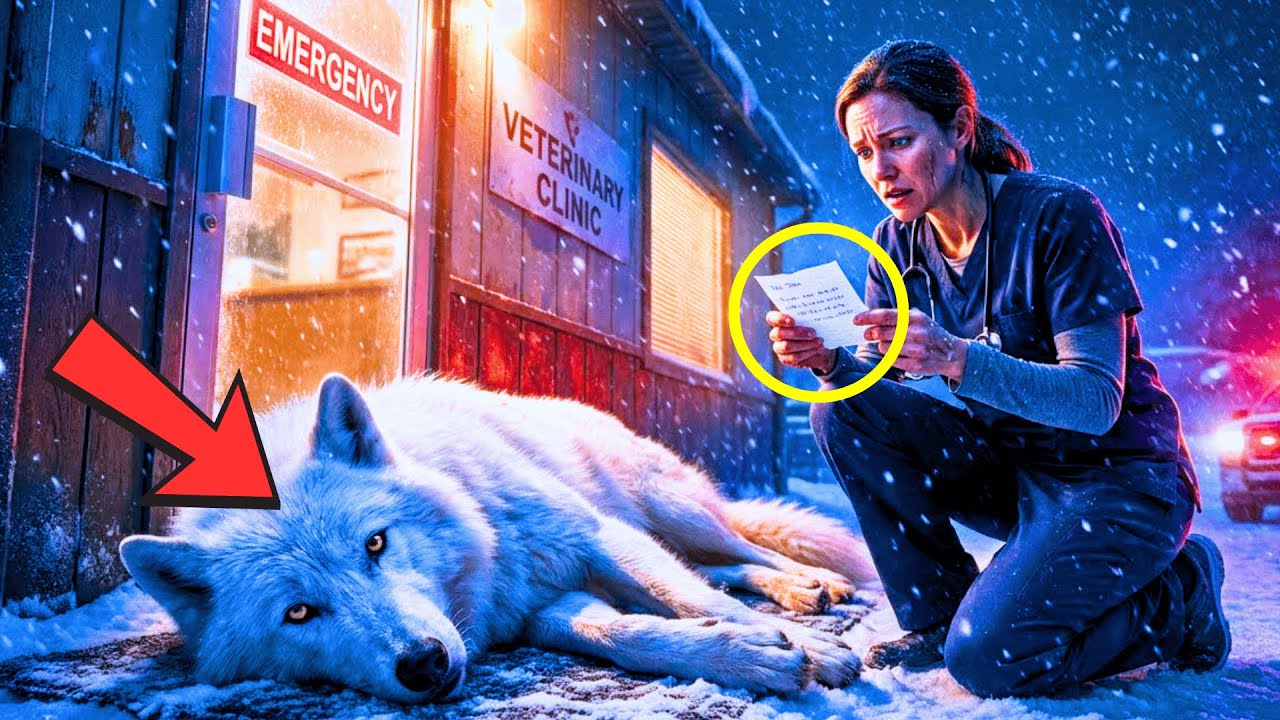 Veterinarian Receives Anonymous WHITE WOLF at Midnight — The Collar Note Made Her Hands Shake