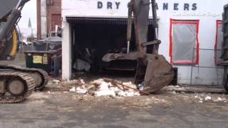 Demolition on the old Stetson Dry Cleaners behind City Hall has begun.