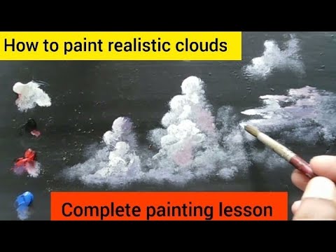 How to paint realistic clouds. step by step painting tutorial for ...