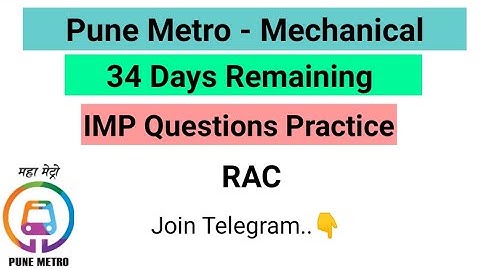 Pune Metro Mechanical - IMP MCQ