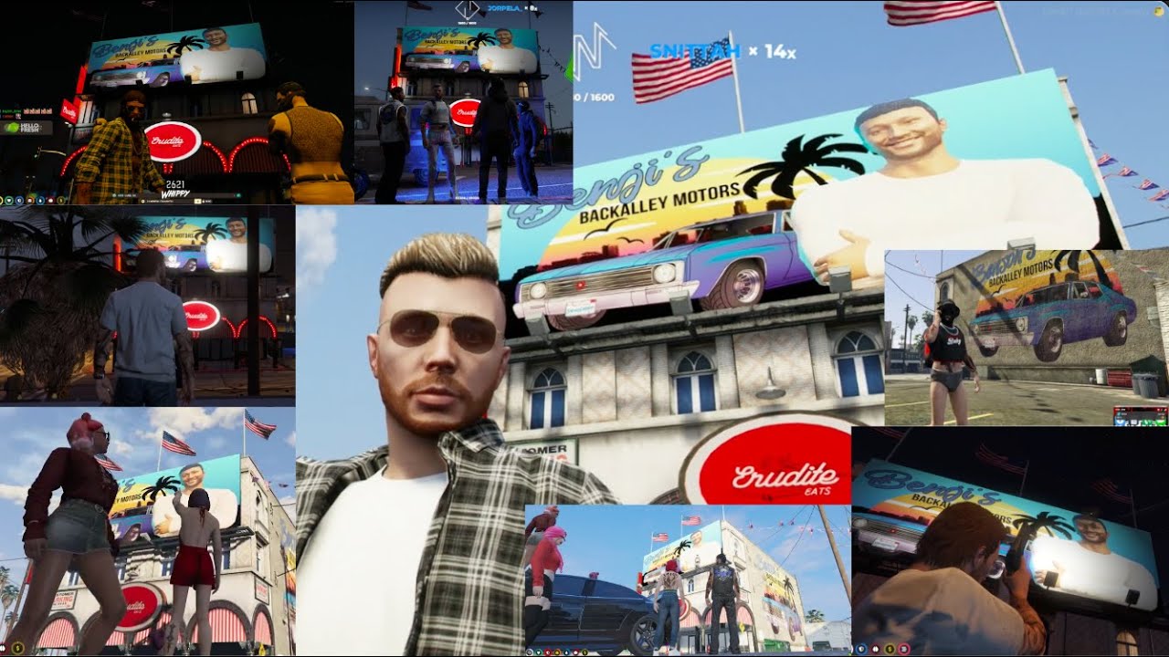 Reactions to Benji's billboard on BBMC turf | Benji's BackAlley Motors | NoPixel 3.0 GTA RP