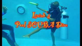 PADI Bubblemaker Isaiah Scuba diving in pool