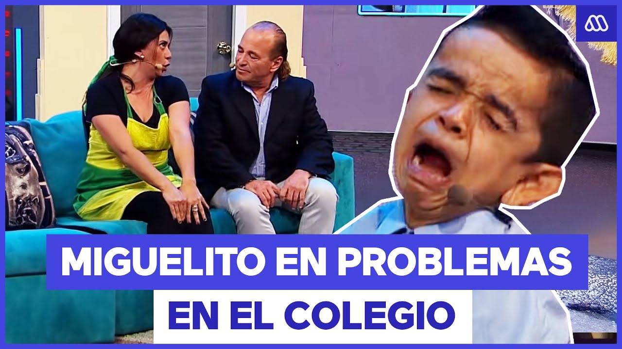 Miguelito y su mamá reciben la visita del director del colegio