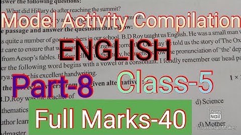 Class-5 English Combined Model Activity task, Part-8, November-2021, অ্যাক্টিভিটি টাস্ক। ইংলিশ।