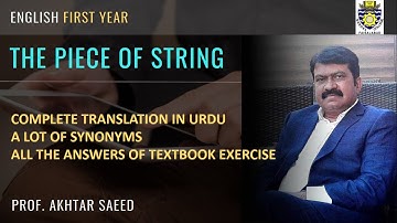 THE PIECE OF STRING | Guy De Maupassant | Complete Translation in Urdu/Hindi | Synonyms | Class 11