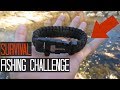 Paracord Survival Bracelet Fishing Challenge!! (NO rod/lures/etc)
