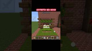 minecraft aesthetic bed decor ✅ #minecraft #aesthetic #decroation #tutorial #bed #trending #viral