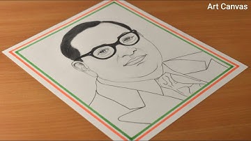 Dr B.R Ambedkar Drawing With Pencil Sketh Step by Step / FOR BEGINNERS / lndependence day