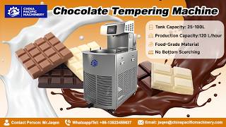 25-100L Chocolate Tempering Machine PLC Precise Temp Control for Bakery & Chocolate Factory