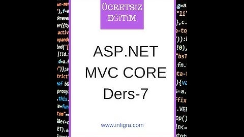 ASP.NET MVC Core Giriş Eğitimi Ders 7