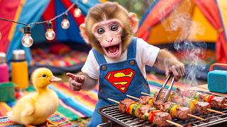 Mono Monkey Menyelamatkan Anak Bebek dari Lubang Dalam dan Menikmati BBQ Seru Bersama Teman