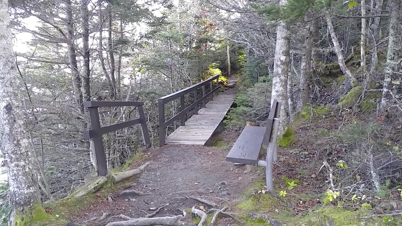 Lubec, Maine. a trail at West Quoddy Lighthouse and the fishing village.