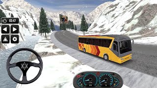 SNOW ROAD BUS DRIVING - ORIGINAL BUS DRIVING SIMULATOR 3D GAME 2025 - PASSENGER BUS ANDROID GAME screenshot 1