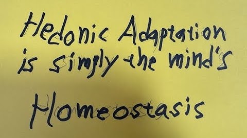 22 Sep 2025 Hedonic Adaption is simply the minds Homeostasis