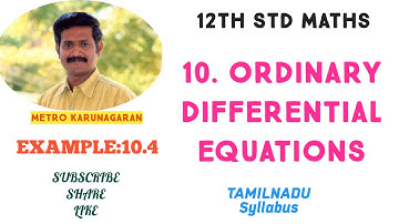 12th Std Maths Example 10.4 Find the diff Eqn family of circles passing through points (a,0)(-a,0)