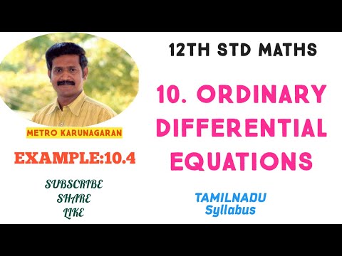 12th Std Maths Example 10.4 Find the diff Eqn family of circles passing through points (a,0)(-a,0)
