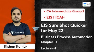 L4 | EIS Sure Shot Quicker for May 22 l Ch. 1 | Business Process Automation  | CA Inter | Kishan Sir