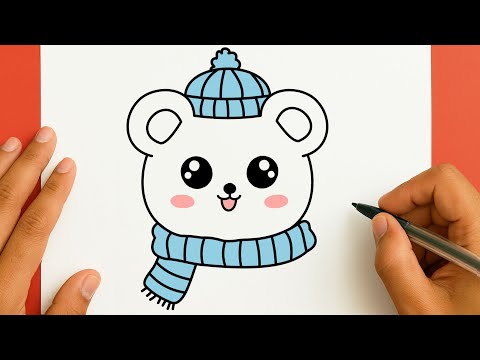 كيف ترسم دب كيوت خطوة بخطوة رسم سهل تعليم الرسم للمبتدئين      