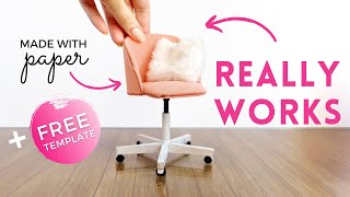 Easy DIY Miniature Swivel Chair | Barbie Dollhouse Miniatures | How to make a miniature office chair