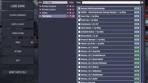 Mods Presets Manager | Oxygen Not Included mod