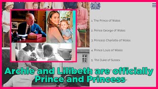 Archie And Lilibeth Are Ly Prince And Princess Sussex Statement