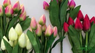 Yapay Çiçek 9 Dal Kapalı Kumaş Lale Demetleri