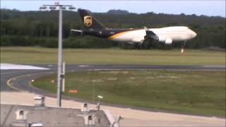 UPS Boing 747-400 landing at Cologne airport from Dubai Köln Bonn Flughafen