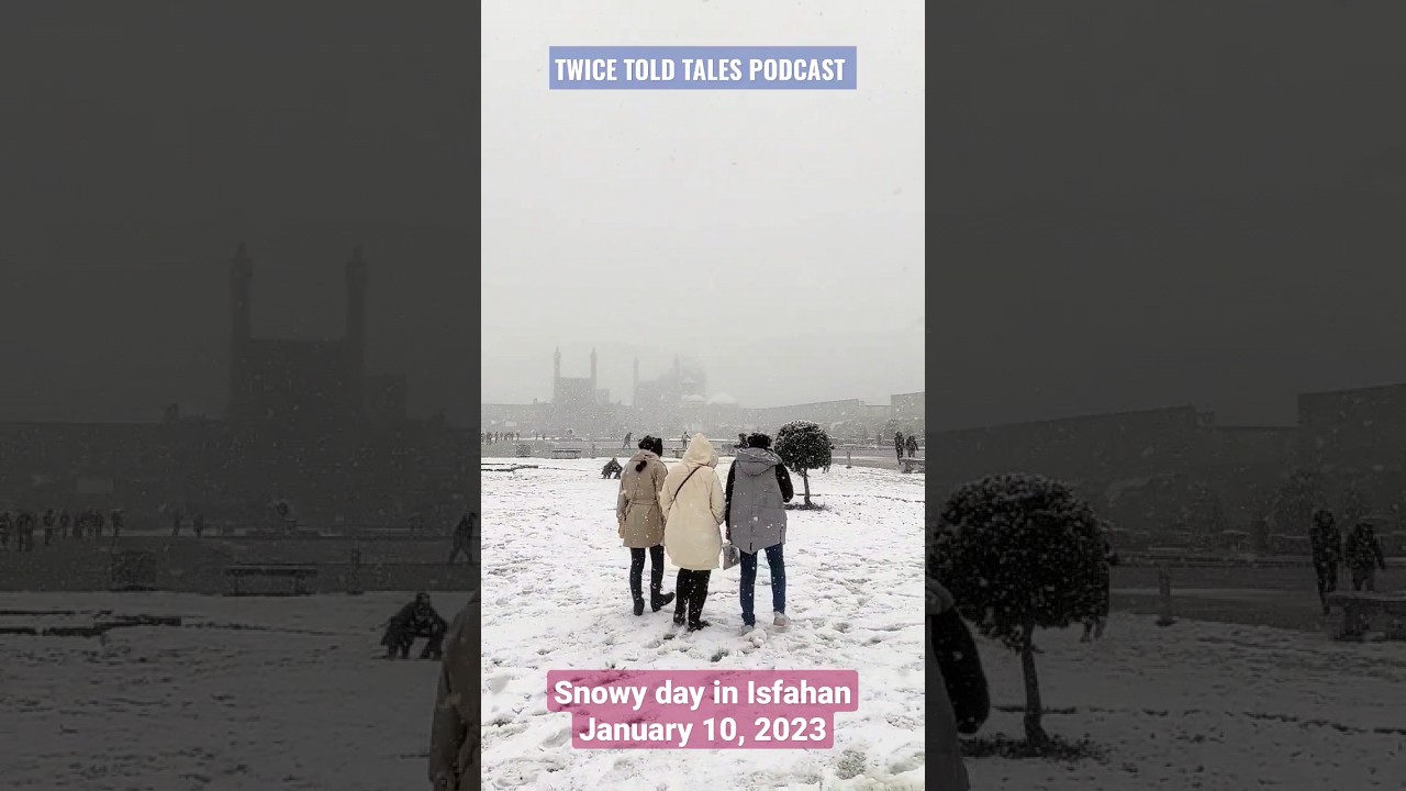 Beautiful snowy day in Isfahan, 