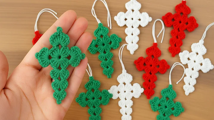 🎄EASY Crochet CHRISTMAS Cross Ornament 😍 Crochet Tree Ornament 😍 Crochet Cross 