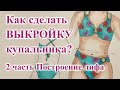 Выкройка КУПАЛЬНИКА 👙 2 часть Построение лифа 🤩  #sewing  #купальник #шьюсама #выкройкакупальника