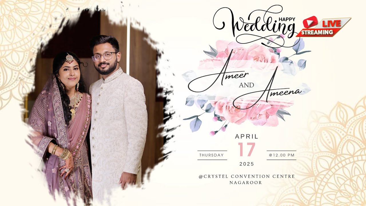 Ameena Rabe Wedding Live : AMEER & AMEENA - YouTube