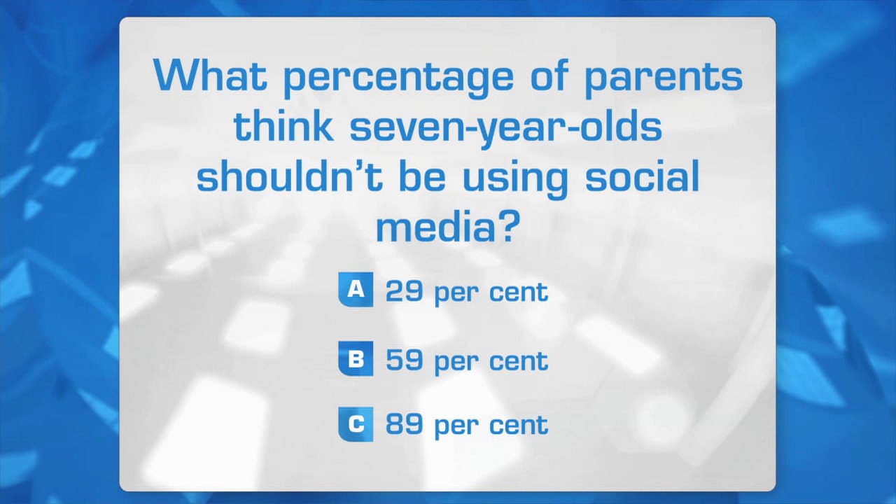 Download The Wright Stuff: What percentage of parents think 7yr olds shouldn't be using social media?