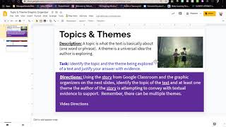 Topics and Themes Graphic Organizer How To Video
